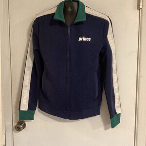 Prince Pickleball Men's Zip Front Warm-Up Track Jacket Navy Blue Size Small